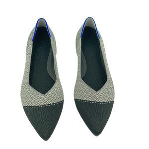 Rothy's The Point Grey Mist Captoe US Size 7 Womens Ballet Flat Slip On Shoes